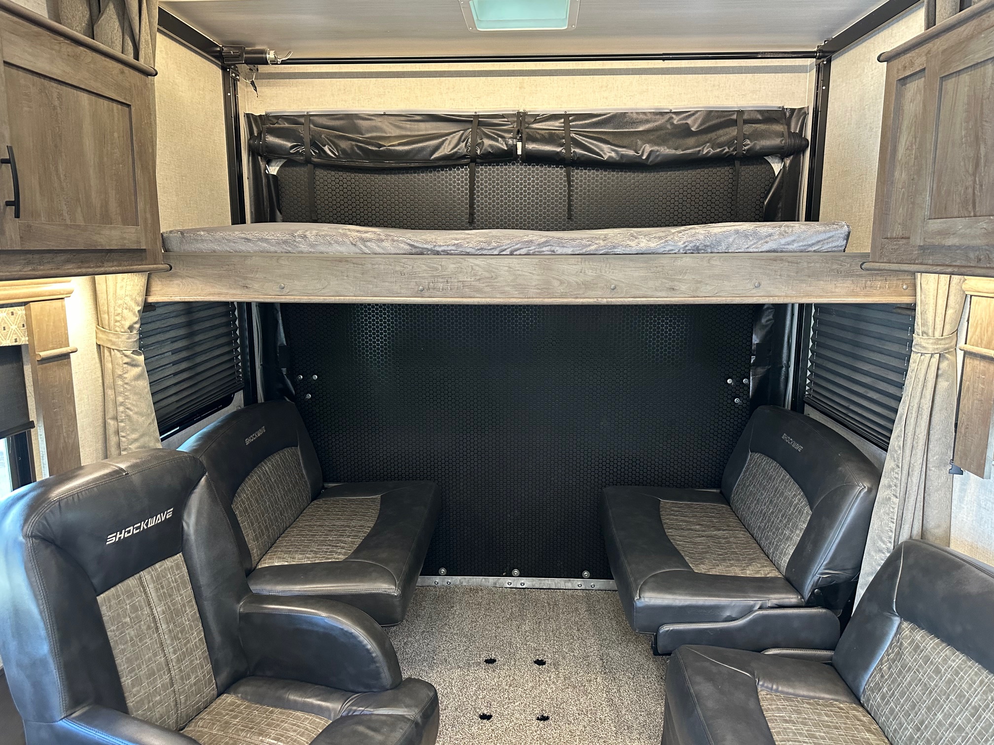 2021 Forest River Shockwave 25RQG-MX toy hauler 