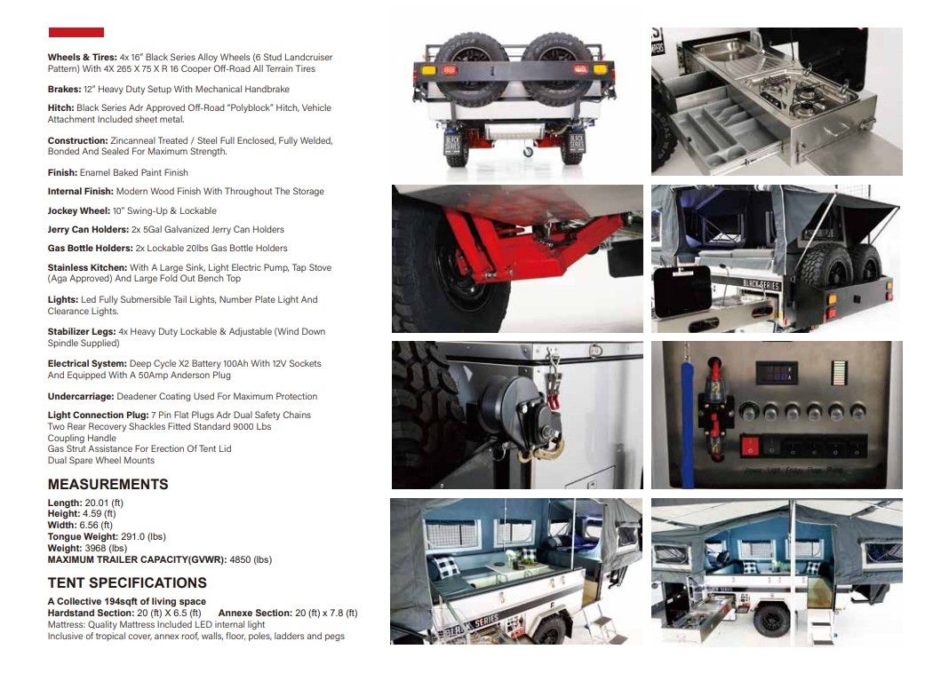 2020 Black Series Classic Double pop-up tent camper